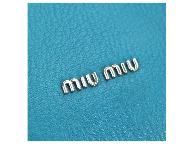 Miu Miu Tote Bag Leder 2way Blau Silber Authentisch 195506A - Ansicht 22