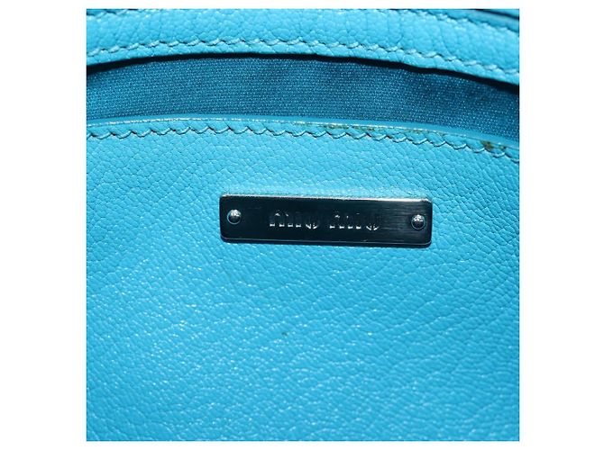 Miu Miu Tote Bag Leder 2way Blau Silber Authentisch 195506A - Ansicht 24
