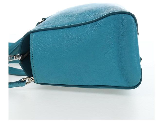 Miu Miu Tote Bag Leder 2way Blau Silber Authentisch 195506A - Ansicht 3
