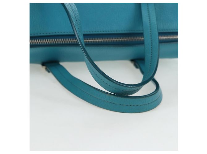 Miu Miu Tote Bag Leder 2way Blau Silber Authentisch 195506A - Ansicht 6