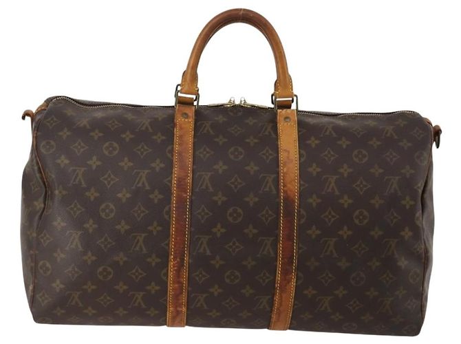 LOUIS VUITTON Monogram Keepall Bandouliere 50 Borsa Boston M41416 LV Auth 193785 Monogramma - vista 2