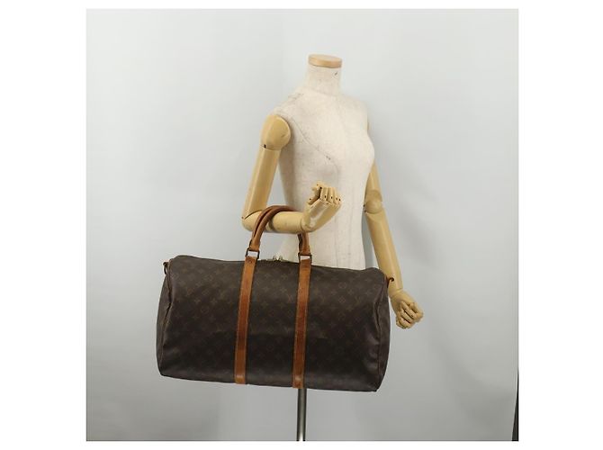 LOUIS VUITTON Monogram Keepall Bandouliere 50 Borsa Boston M41416 LV Auth 193785 Monogramma - vista 25