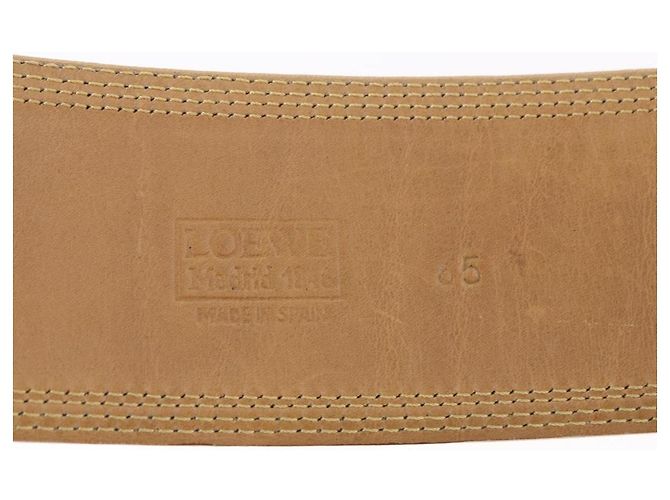 Cinturón LOEWE de cuero 32.3'' Beige Oro Auth 196560 Dorado - vista 10