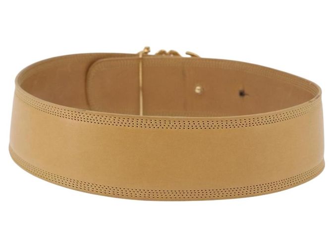 Cinturón LOEWE de cuero 32.3'' Beige Oro Auth 196560 Dorado - vista 2