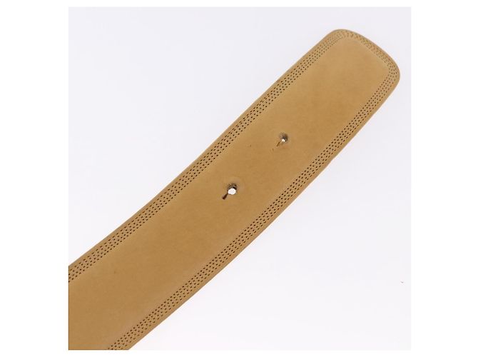 Cinturón LOEWE de cuero 32.3'' Beige Oro Auth 196560 Dorado - vista 7