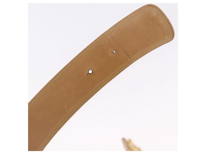 Cinturón LOEWE de cuero 32.3'' Beige Oro Auth 196560 Dorado - vista 8