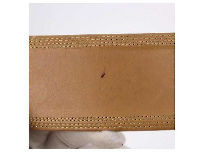 Cinturón LOEWE de cuero 32.3'' Beige Oro Auth 196560 Dorado - vista 9