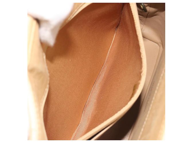Borsa a tracolla CHANEL Matelasse con catena in pelle d'agnello Beige CC Auth 196671A - vista 22
