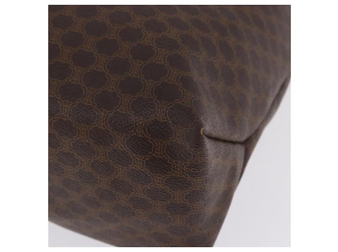 Céline Borsa Tote CELINE Macadam Canvas PVC Pelle Marrone Oro Auth ka5802 D'oro - vista 14