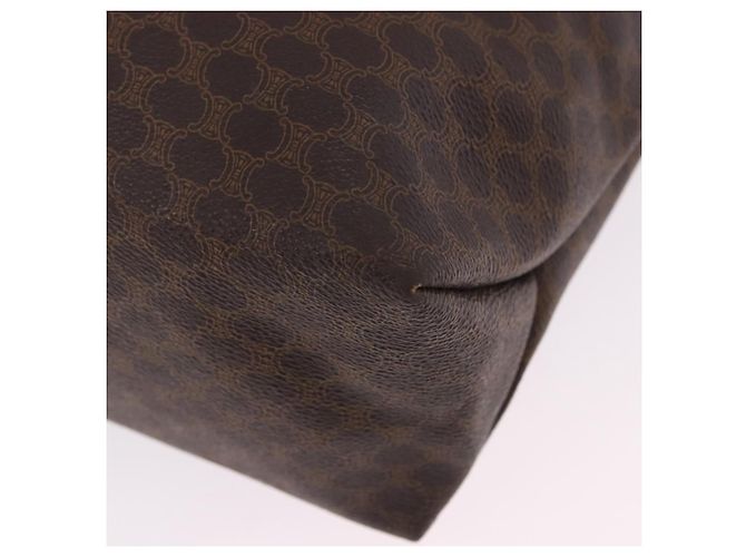 Céline Borsa Tote CELINE Macadam Canvas PVC Pelle Marrone Oro Auth ka5802 D'oro - vista 16