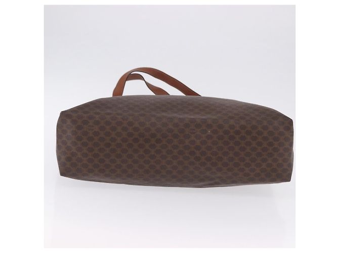 Céline Borsa Tote CELINE Macadam Canvas PVC Pelle Marrone Oro Auth ka5802 D'oro - vista 6