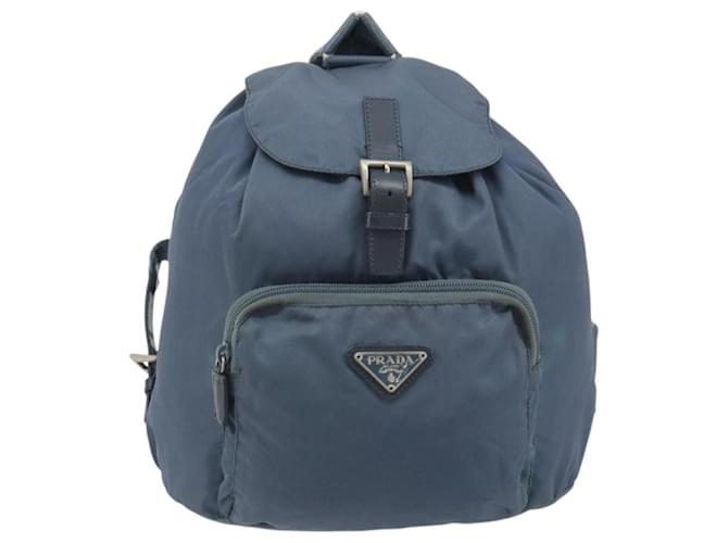 PRADA Rucksack Nylon Hellblau Silber Auth 192533 - Ansicht 13