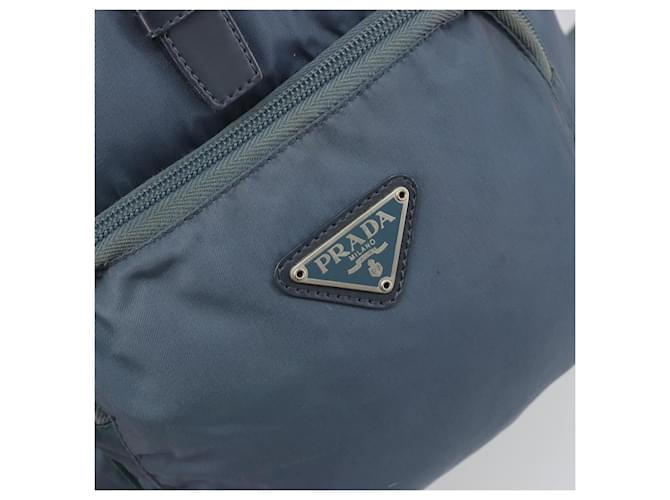 PRADA Rucksack Nylon Hellblau Silber Auth 192533 - Ansicht 20