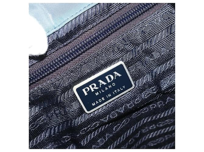 PRADA Rucksack Nylon Hellblau Silber Auth 192533 - Ansicht 23