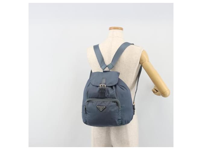 PRADA Rucksack Nylon Hellblau Silber Auth 192533 - Ansicht 29