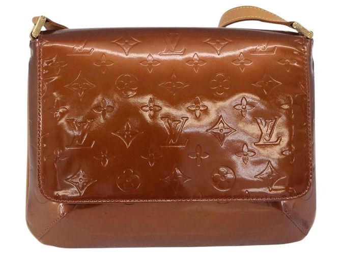 LOUIS VUITTON Monogram Vernis Thompson Street Bag Bronze M91124 LV Auth BA14985 Bronzo - vista 13