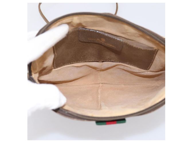 Borsa GUCCI GG Supreme Web Sherry Line PVC Beige Gold 904 02 047 Auth ka5750 D'oro - vista 10