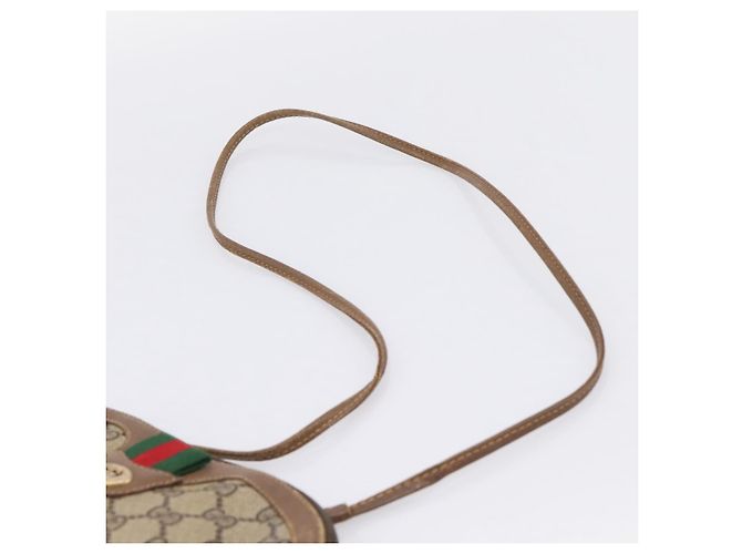 Borsa GUCCI GG Supreme Web Sherry Line PVC Beige Gold 904 02 047 Auth ka5750 D'oro - vista 8