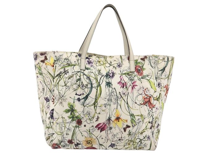 Borsa Tote GUCCI Flora Canvas Multicolor 282439 Auth 197013A Multicolore - vista 2