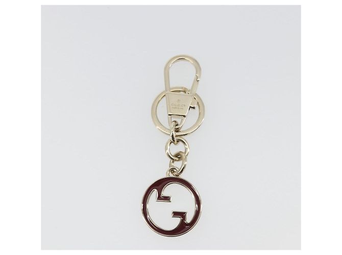 GUCCI Porte-clés Interlocking G Métal Doré Auth 196720M - vue 2