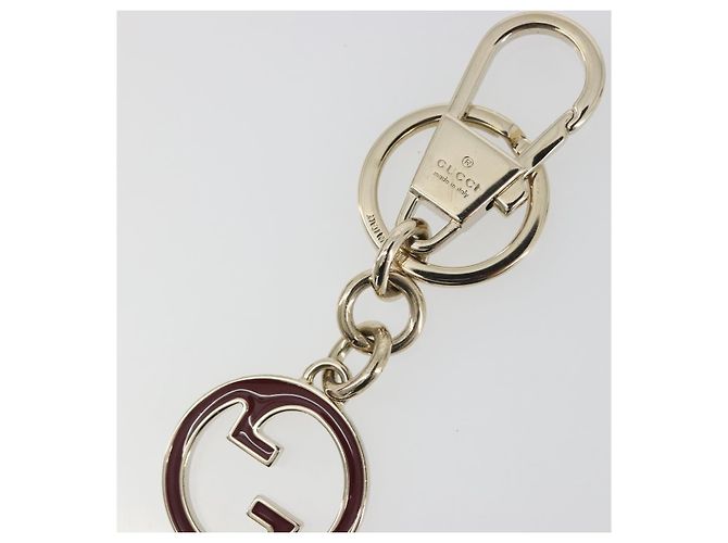 GUCCI Porte-clés Interlocking G Métal Doré Auth 196720M - vue 4