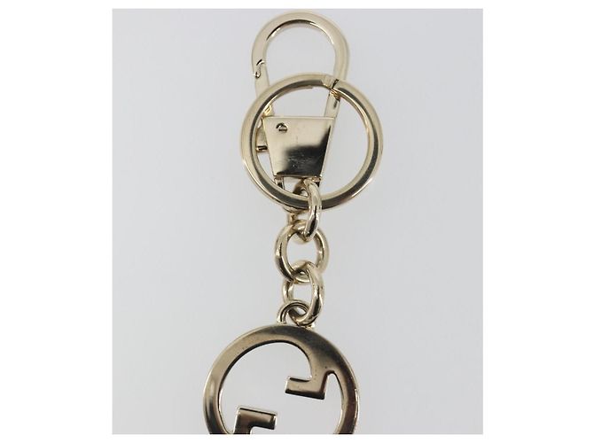 GUCCI Porte-clés Interlocking G Métal Doré Auth 196720M - vue 8