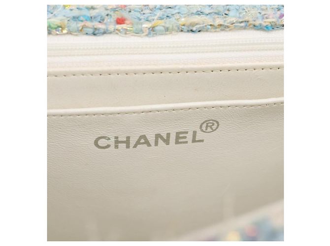 Borsa a mano CHANEL COCO Mark Chain in tweed azzurro e argento CC Auth 197488SAM Blu chiaro - vista 18