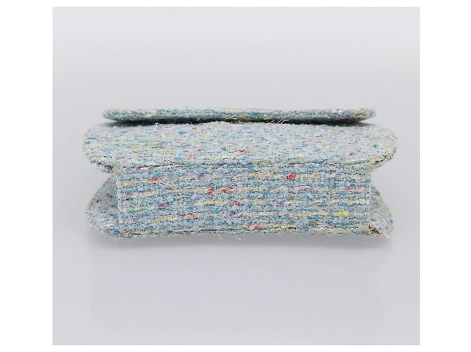 Borsa a mano CHANEL COCO Mark Chain in tweed azzurro e argento CC Auth 197488SAM Blu chiaro - vista 5