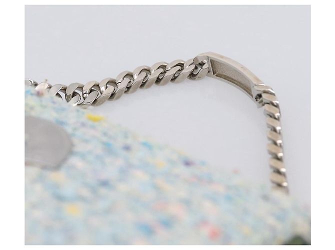 Borsa a mano CHANEL COCO Mark Chain in tweed azzurro e argento CC Auth 197488SAM Blu chiaro - vista 8