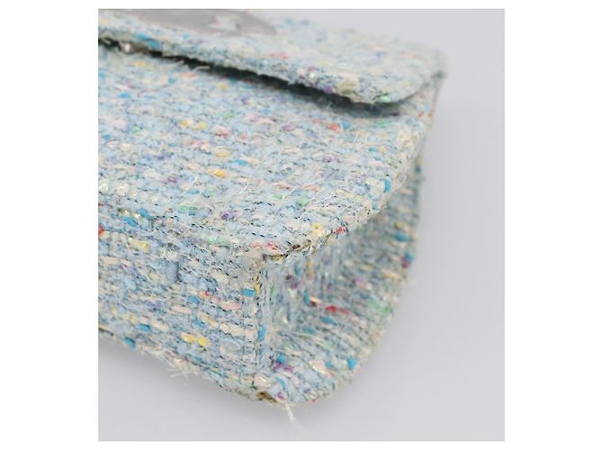 Borsa a mano CHANEL COCO Mark Chain in tweed azzurro e argento CC Auth 197488SAM Blu chiaro - vista 9