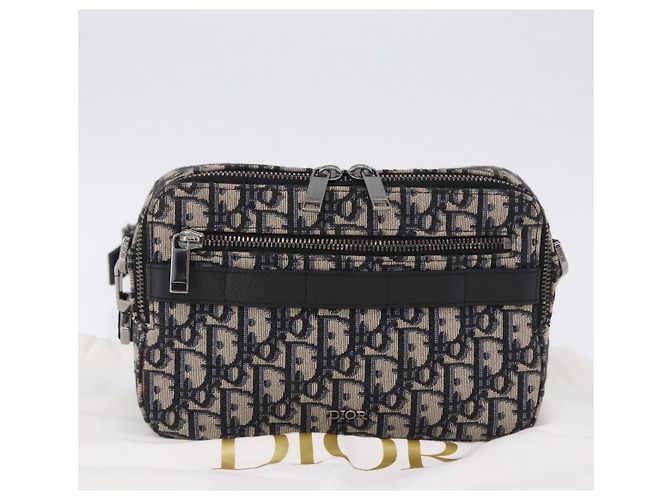 Borsa a tracolla Christian Dior Trotter Canvas Navy Silver Auth 198731V Argento Blu navy - vista 12
