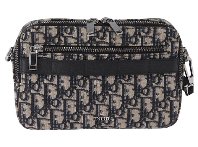 Borsa a tracolla Christian Dior Trotter Canvas Navy Silver Auth 198731V Argento Blu navy - vista 13