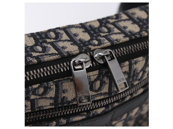 Borsa a tracolla Christian Dior Trotter Canvas Navy Silver Auth 198731V Argento Blu navy - vista 18