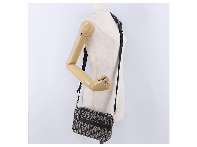 Borsa a tracolla Christian Dior Trotter Canvas Navy Silver Auth 198731V Argento Blu navy - vista 24