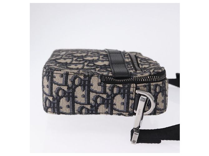 Borsa a tracolla Christian Dior Trotter Canvas Navy Silver Auth 198731V Argento Blu navy - vista 3