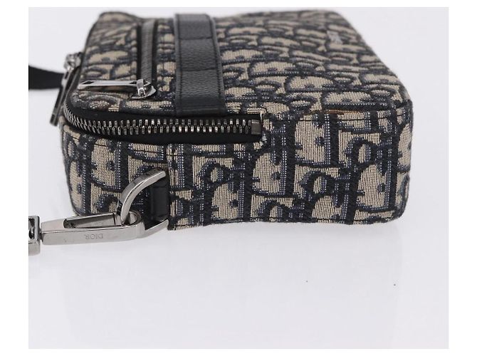 Borsa a tracolla Christian Dior Trotter Canvas Navy Silver Auth 198731V Argento Blu navy - vista 4