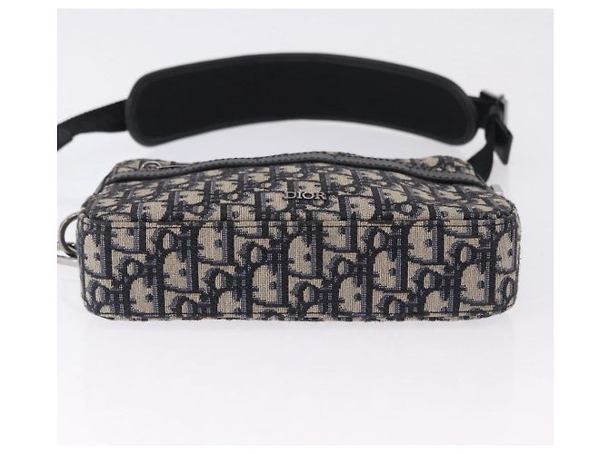 Borsa a tracolla Christian Dior Trotter Canvas Navy Silver Auth 198731V Argento Blu navy - vista 6