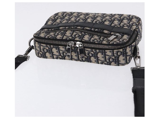 Borsa a tracolla Christian Dior Trotter Canvas Navy Silver Auth 198731V Argento Blu navy - vista 7