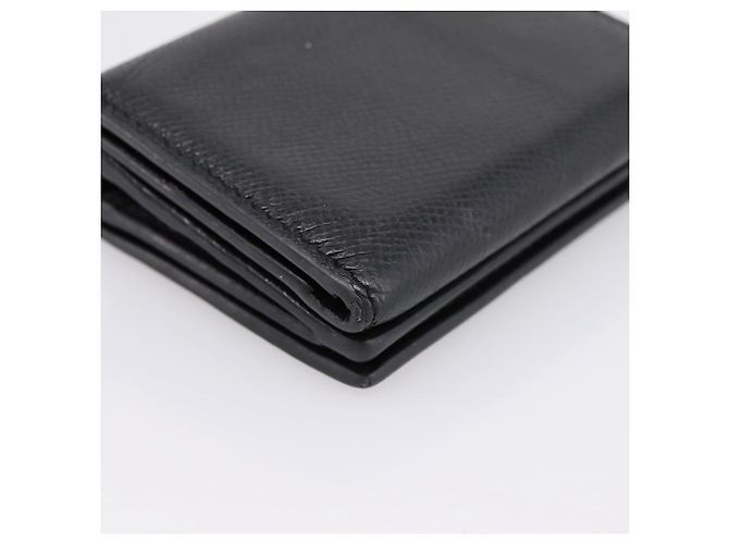 Portafoglio compatto Christian Dior in pelle nera e oro Auth 198767A Nero D'oro - vista 16