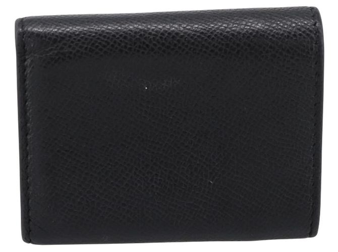 Portafoglio compatto Christian Dior in pelle nera e oro Auth 198767A Nero D'oro - vista 2