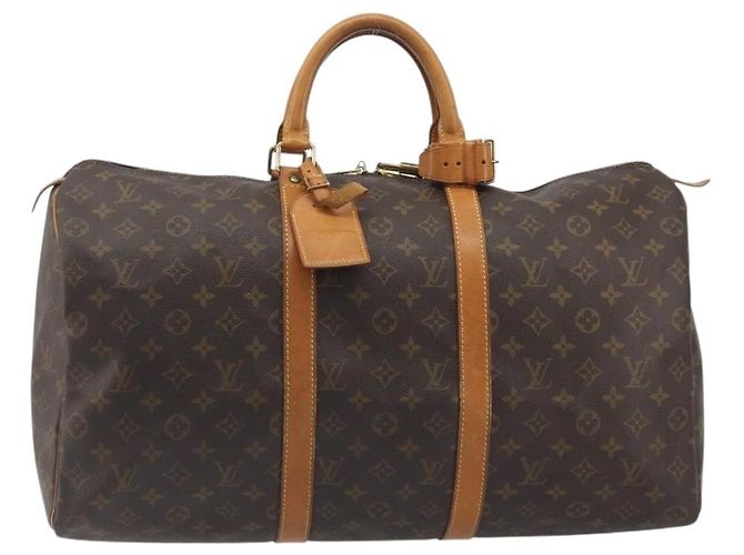 LOUIS VUITTON Monogram Keepall 50 Boston Bag M41426 LV Auth 194386A Monogramma - vista 13
