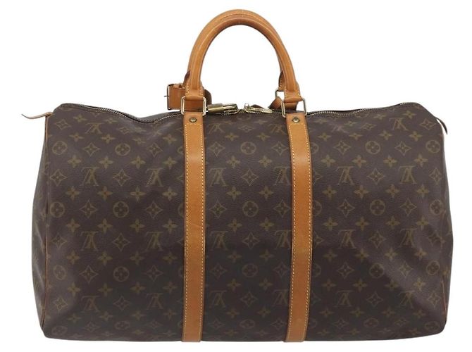 LOUIS VUITTON Monogram Keepall 50 Boston Bag M41426 LV Auth 194386A Monogramma - vista 2