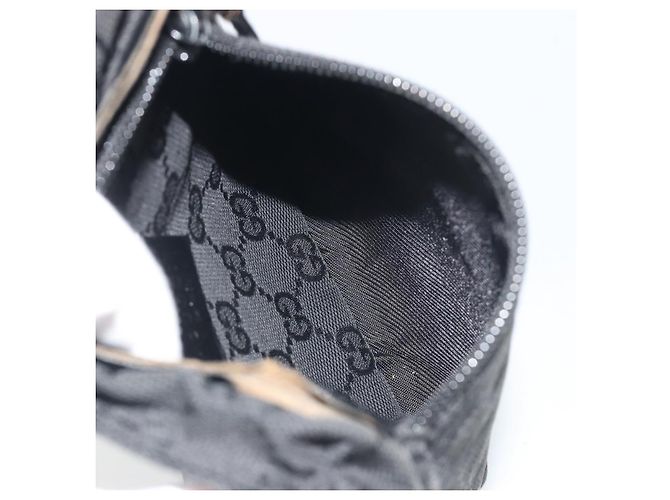 Riñonera GUCCI GG Canvas Negra Plata 28566 Auth 194295 Negro - vista 11