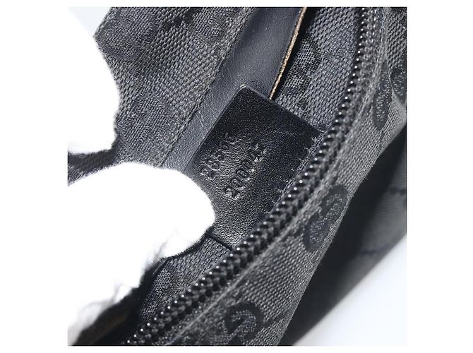 Riñonera GUCCI GG Canvas Negra Plata 28566 Auth 194295 Negro - vista 12