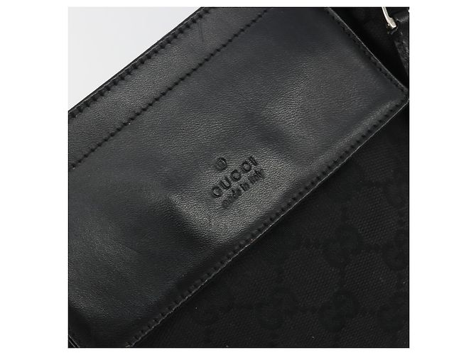 Riñonera GUCCI GG Canvas Negra Plata 28566 Auth 194295 Negro - vista 18