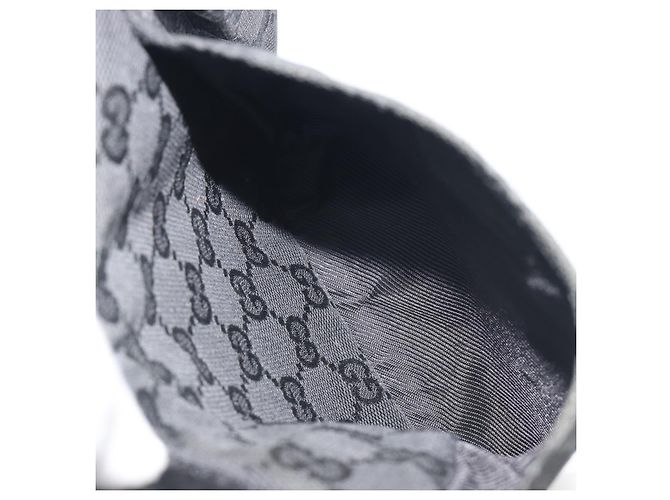 Riñonera GUCCI GG Canvas Negra Plata 28566 Auth 194295 Negro - vista 19