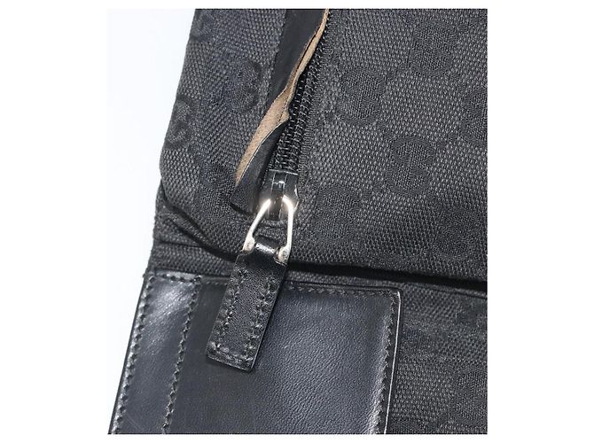 Riñonera GUCCI GG Canvas Negra Plata 28566 Auth 194295 Negro - vista 20