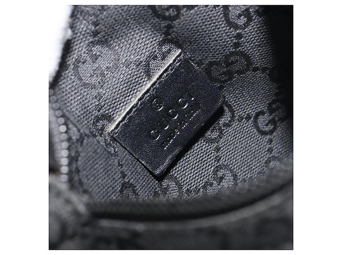 Riñonera GUCCI GG Canvas Negra Plata 28566 Auth 194295 Negro - vista 21