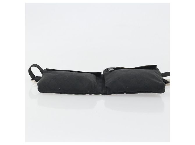 Riñonera GUCCI GG Canvas Negra Plata 28566 Auth 194295 Negro - vista 5