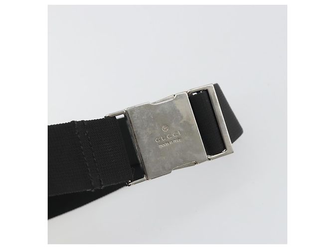 Riñonera GUCCI GG Canvas Negra Plata 28566 Auth 194295 Negro - vista 9